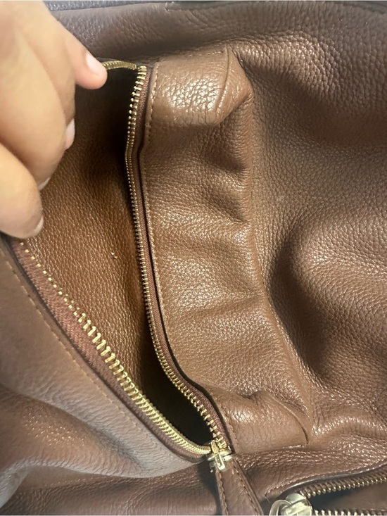 Coach Brown Pebbled Leather Backpack with Gold Hardware